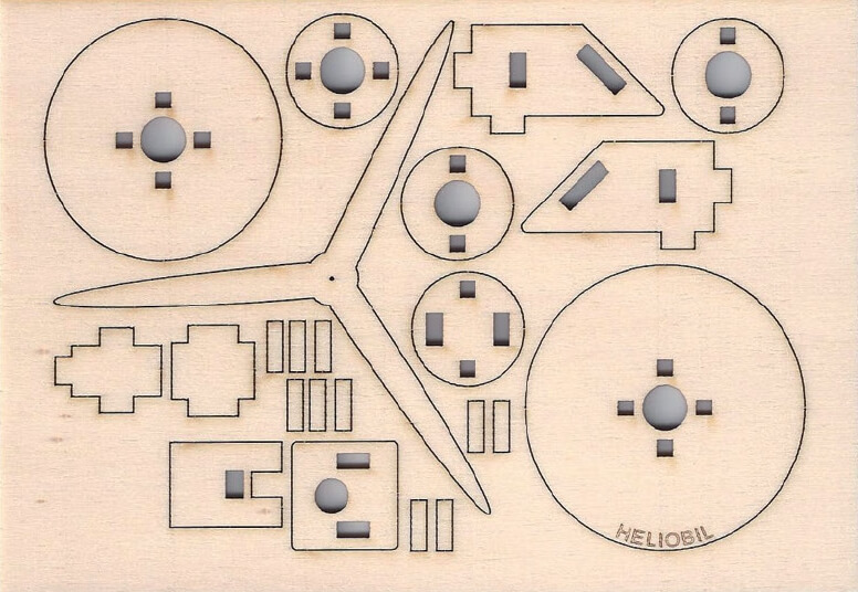 Maquette Jouet Éolienne Pièces Prédécoupées Bois Naturel