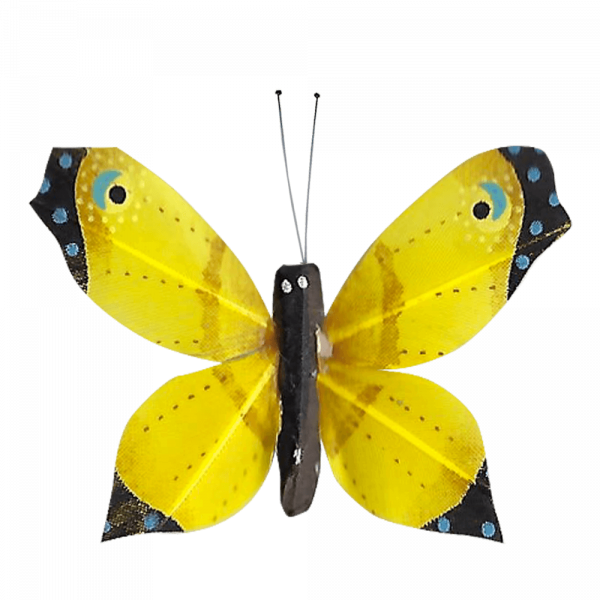 Déco Éthique Solaire Papillon 3D Jaune Faucon Titan