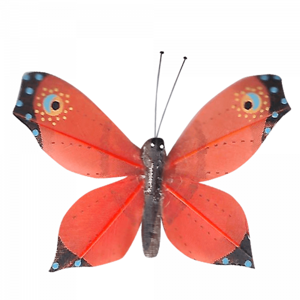 Déco Éthique Solaire Papillon 3D Orange Faucon Titan