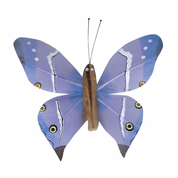 Papillon Animé Ailes Paon Boisé Bleu