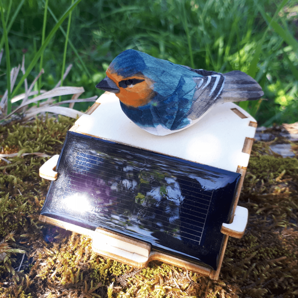 Déco Photovoltaïque Jardin Mésange Bleue sur Socle