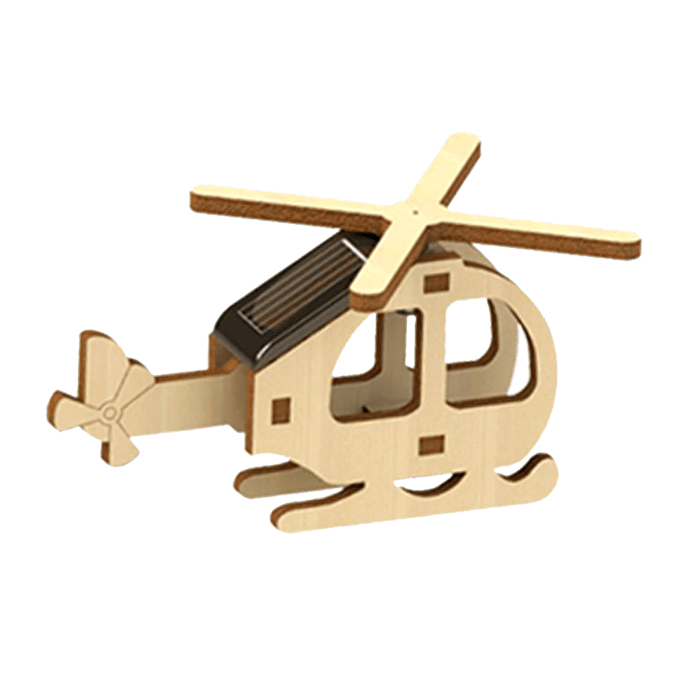 Kit de Jouet Solaire Mini Hélicoptère en Bois : HélioBil