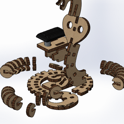 Pièces Bois Puzzle 3D Serpent