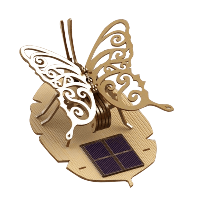 Papillon Solaire Héliobil – Jouet à énergie Solaire – Bat Des Ailes Au Soleil – Déco Amusante Pour Voiture, Bureau, Jardin